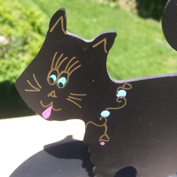 Claudine Buell metal cat sculpture modern fun whimsical art - Picture 5 of 16